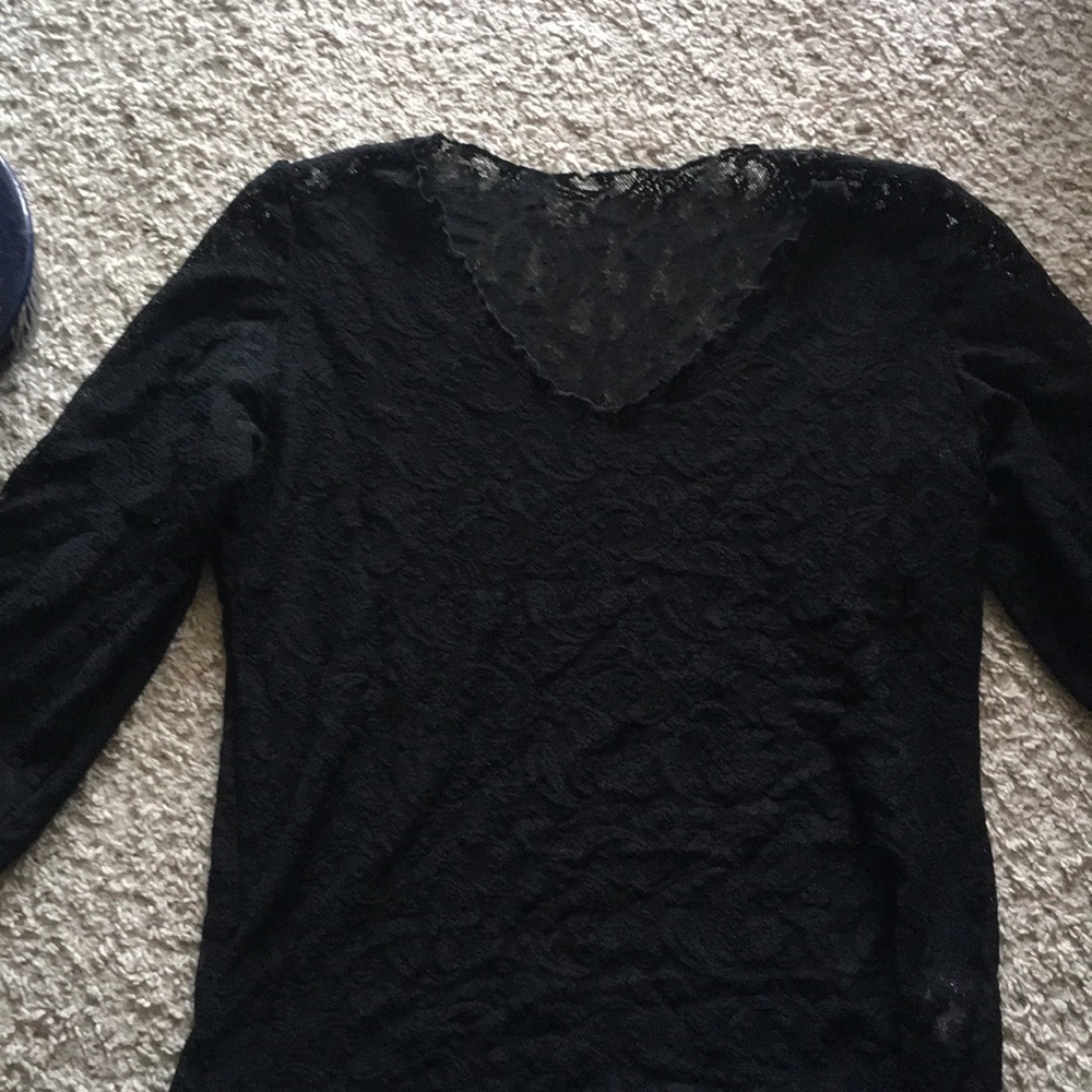 Vintage Black Lace Blouse